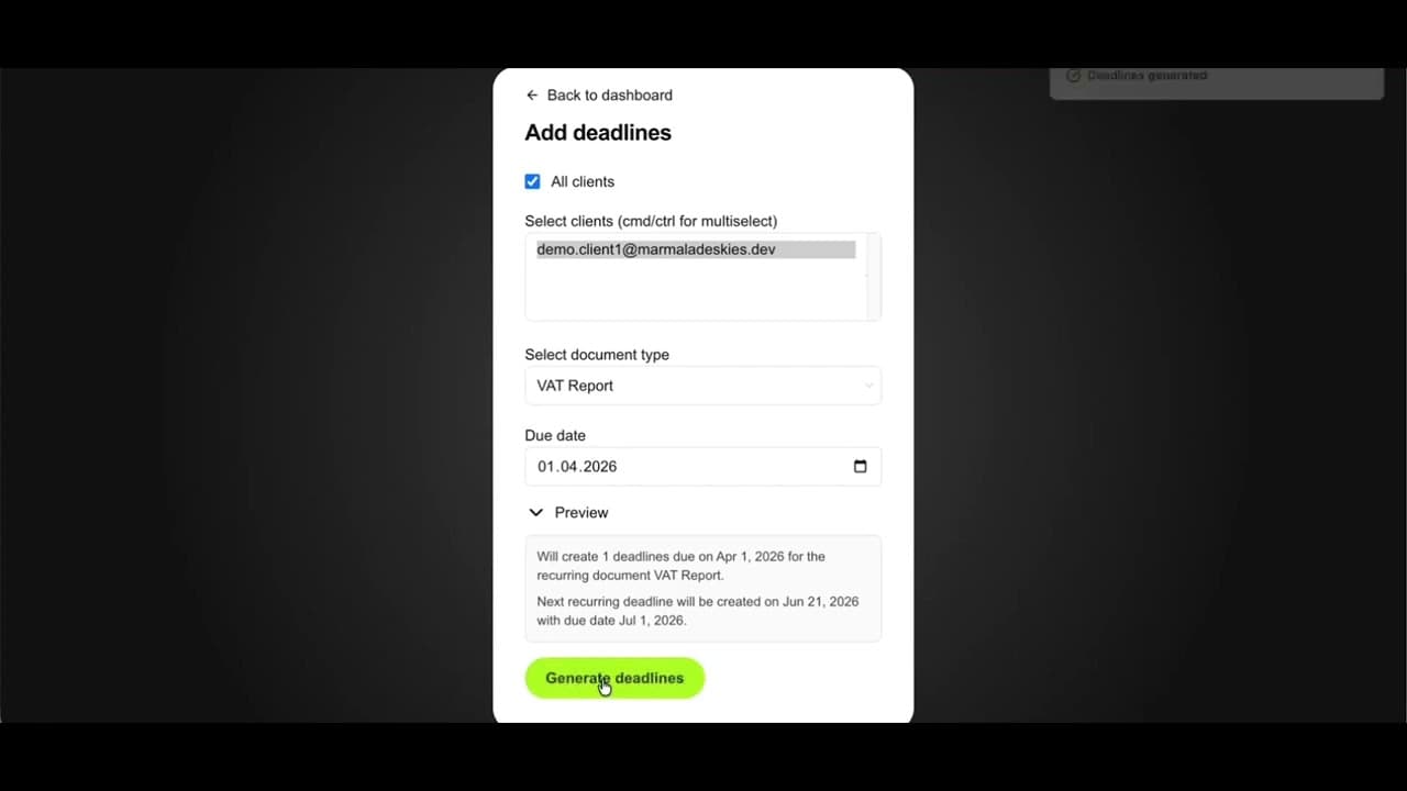 DocTracker client document tracking demo